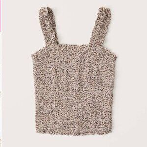ABERCROMBIE & FITCH | Leopard Print Smocked Tank - Large